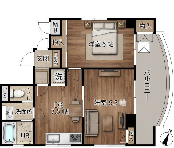 小形ビルの間取り