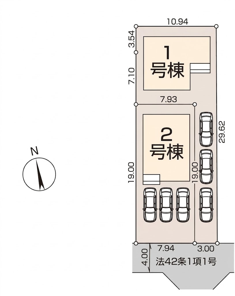 調布市染地3丁目 京王線 国領駅 新築戸建の区画図