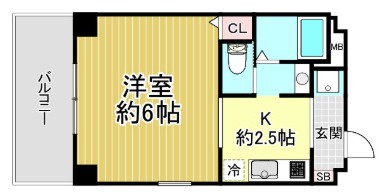 神戸市中央区筒井町３丁目の賃貸マンションの間取り