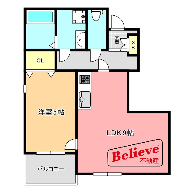 Seven Stars白山町 Bの間取り|使い勝手の良い間取りです♪