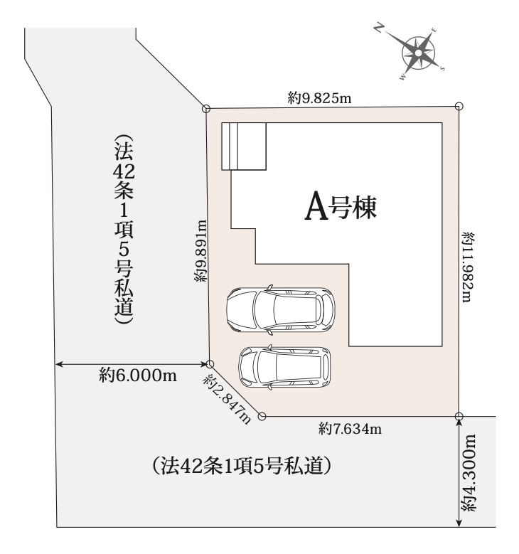 [新築住宅] 北本市東間3丁目 全1棟の区画図