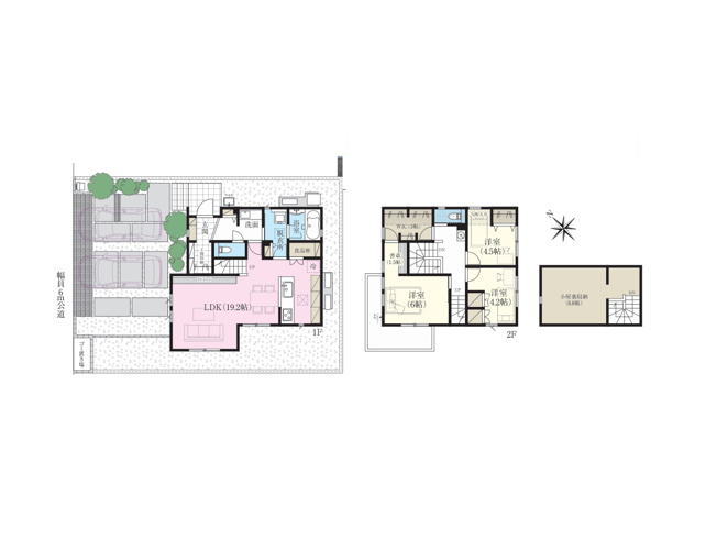 【間取り】 | 真光寺新築戸建 | 3つの居室とゆとりあるLDKを備えた3LDKの新築戸建。家族が集まるリビングと個室のバランスがよい間取りです。街並みに映える洗練された外観と、機能美を備えた内装が魅力の住まいです。現地見学も承ります。