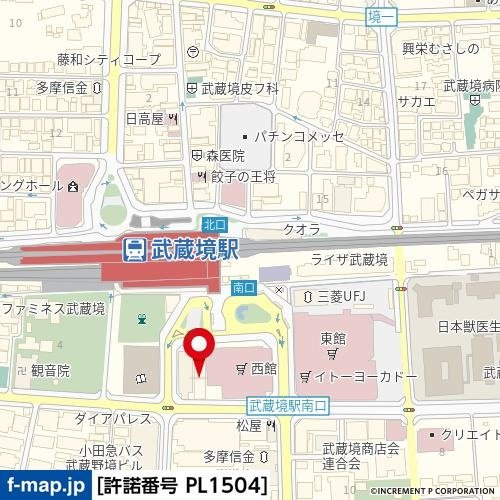 グローリア初穂武蔵境の地図