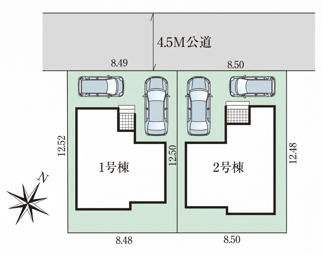 [新築住宅] 北本市西高尾 6期 全2棟の区画図