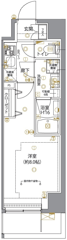 ユリカロゼ五反野Ⅱの間取り|※反転タイプ