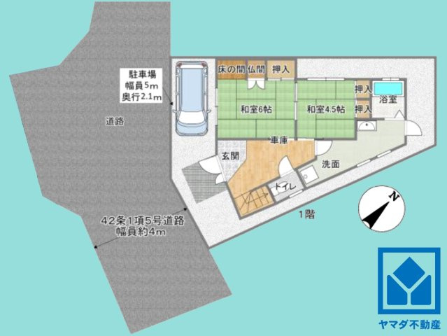 尼崎市田能４丁目の区画図
