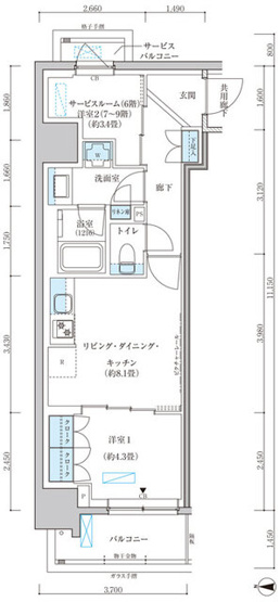 【間取り】 | パークアクシス池袋イースト