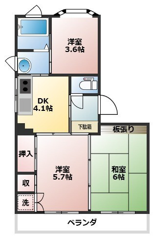 【間取り】 | 入江コーポ中春日