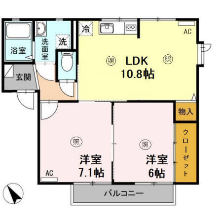 【間取り】 | ボヌール羽屋E