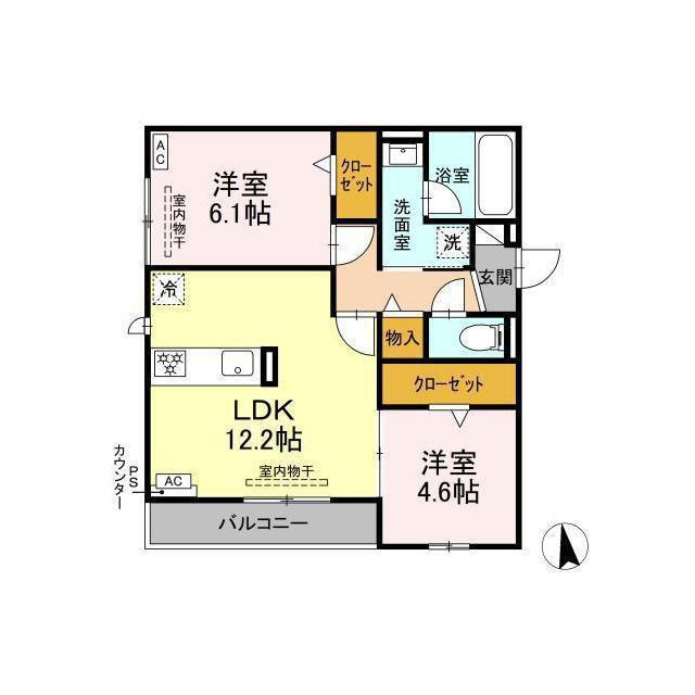 岐阜市下土居１丁目のアパートの間取り