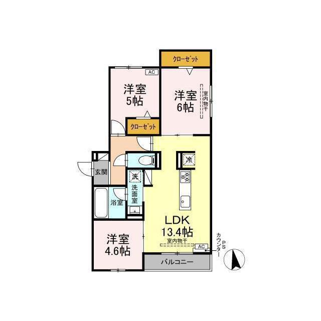 岐阜市下土居１丁目のアパートの間取り