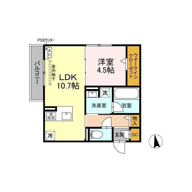岐阜市下土居１丁目のアパートの間取り