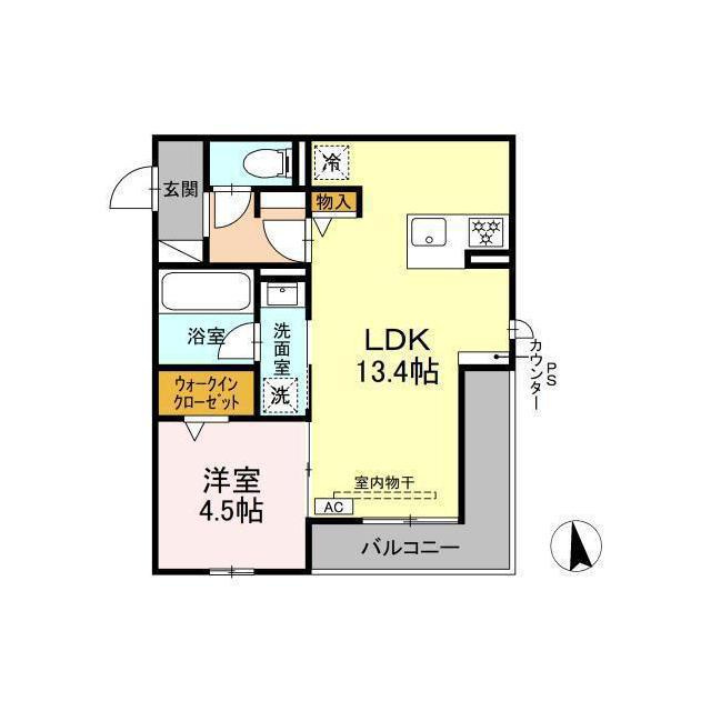 岐阜市下土居１丁目のアパートの間取り