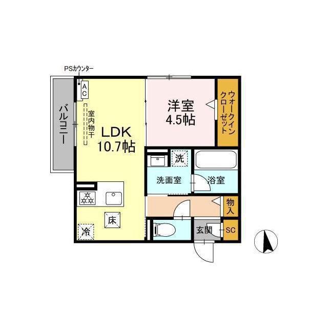 岐阜市下土居１丁目のアパートの間取り