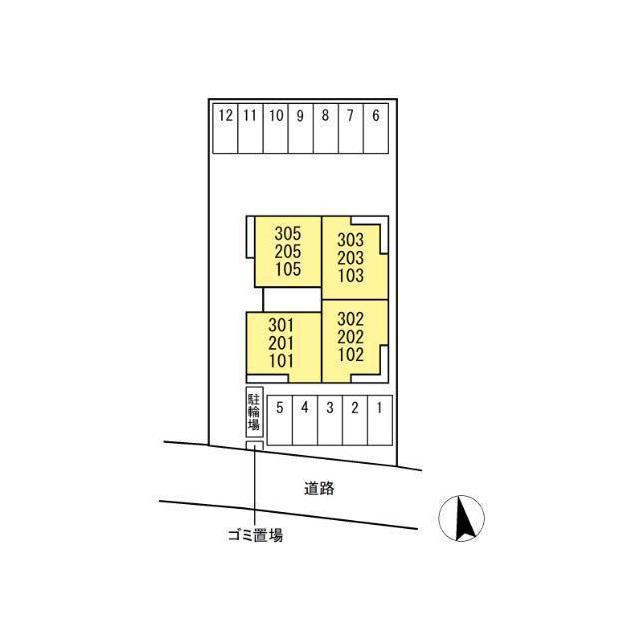 岐阜市下土居１丁目のアパートの駐車場