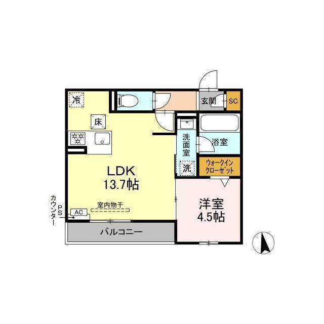 岐阜市下土居１丁目のアパートの間取り