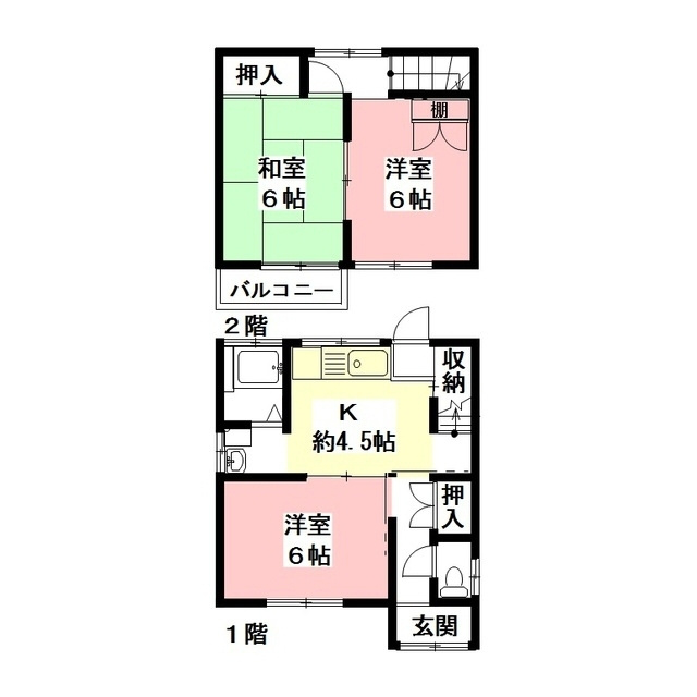 柳津町南塚貸家の間取り