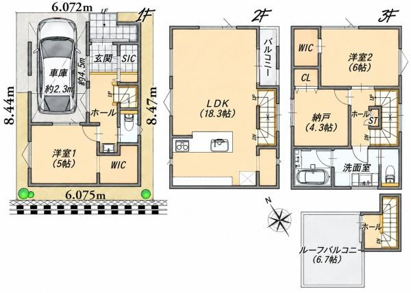 横浜市神奈川区斎藤分町の新築一戸建の間取り|ゆとりのある3LDKです！
お気軽にお問い合わせください。