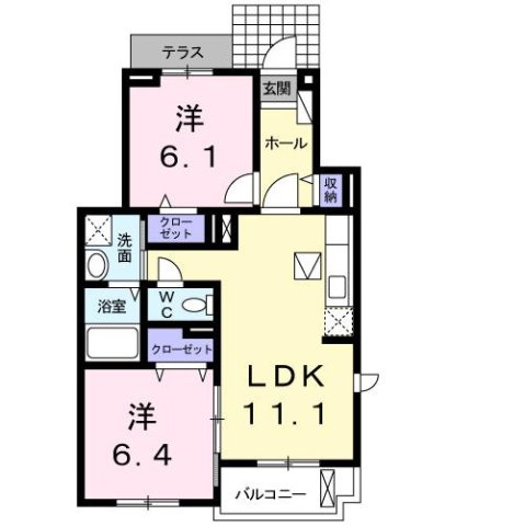 メゾンステージ水野　Ｃの間取り