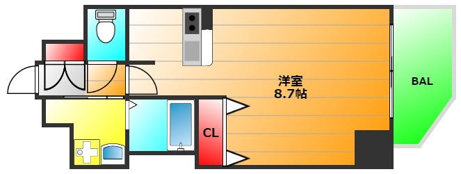 スワンズ心斎橋イーストの間取り|現状有姿