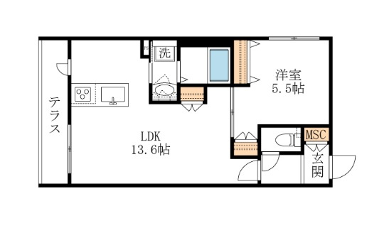 blu e verde（ブルーエベルデ）の間取り