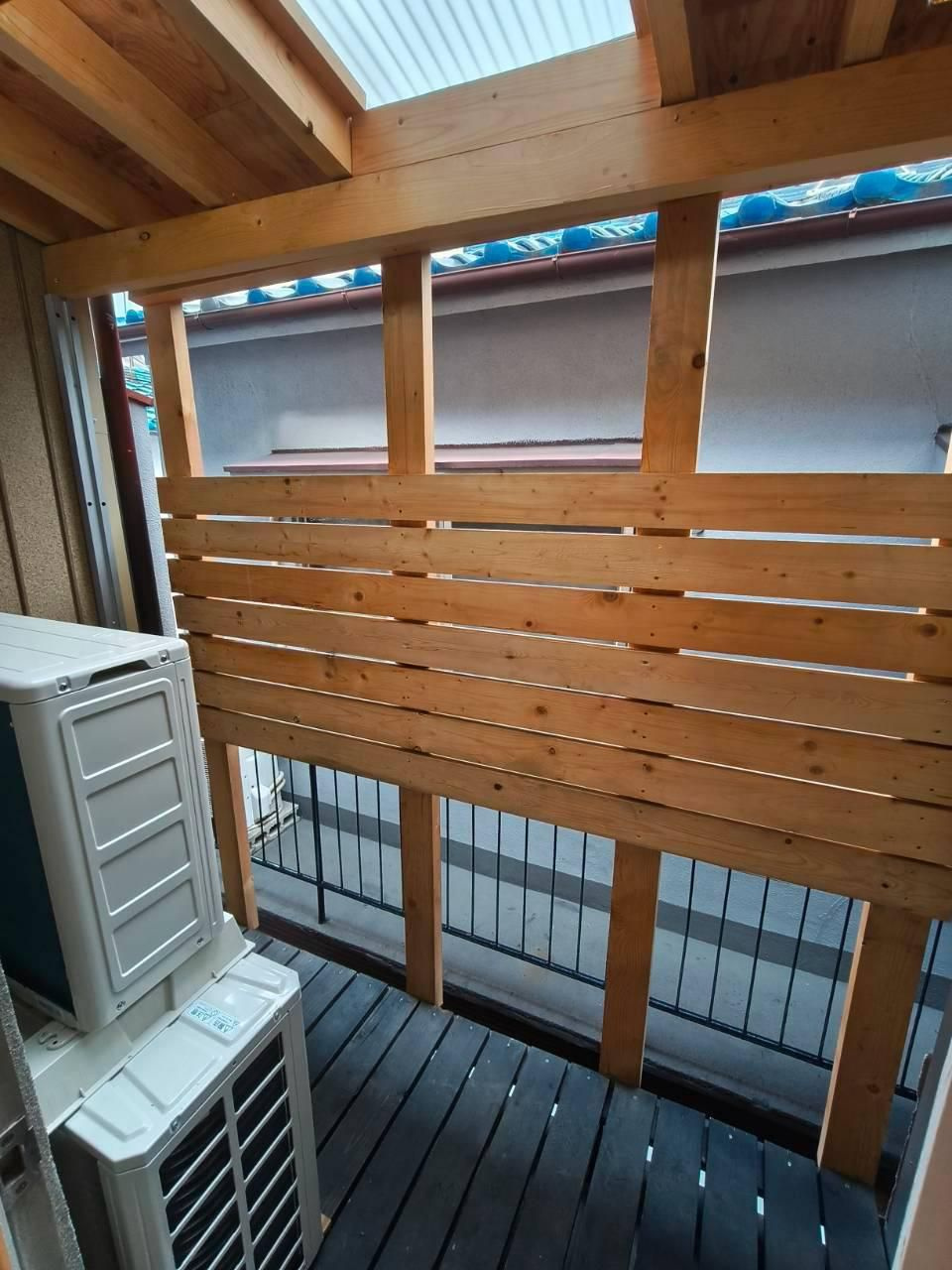 大枝南町２階のバルコニー