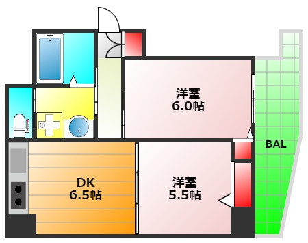 ディオコーポなんばの間取り|現状有姿