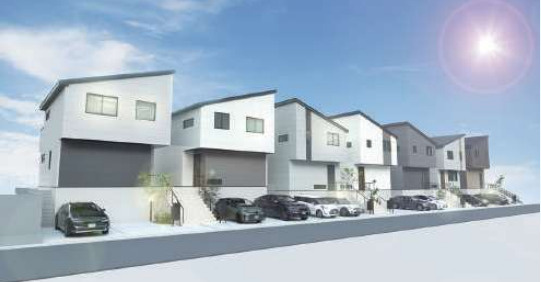 藤沢市白旗1丁目　新築戸建　全7棟4号棟の外観パース