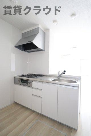 Ｖｉｌｌａクレストのキッチン|収納スペースがあるので、散らかりやすいキッチンもスッキリ♪