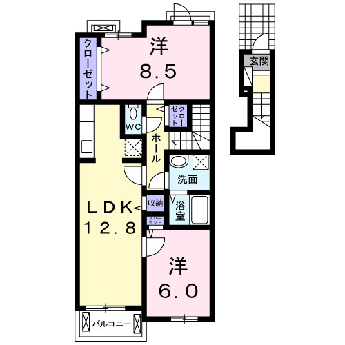 【間取り】 | クリスタル　リバー　母山　Ⅰ