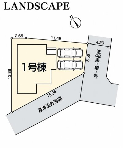 羽村市羽加美4丁目　新築戸建全1棟の区画図