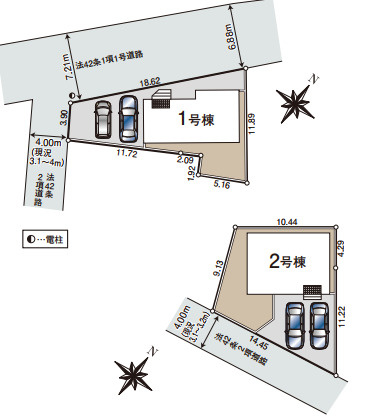 日高市原宿第21期全2棟　新築戸建　クレイドルガーデンの区画図