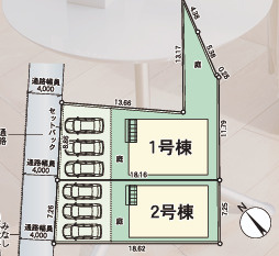 福岡市東区和白第１１　2号棟の区画図