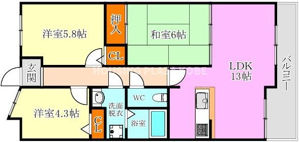 グレーシィ須磨アルテピアⅡ番街の間取り