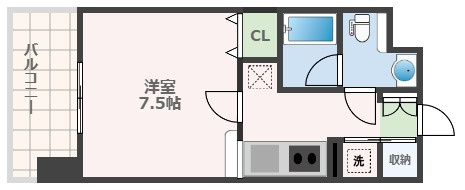 熊本市中央区辛島町の賃貸マンションの間取り