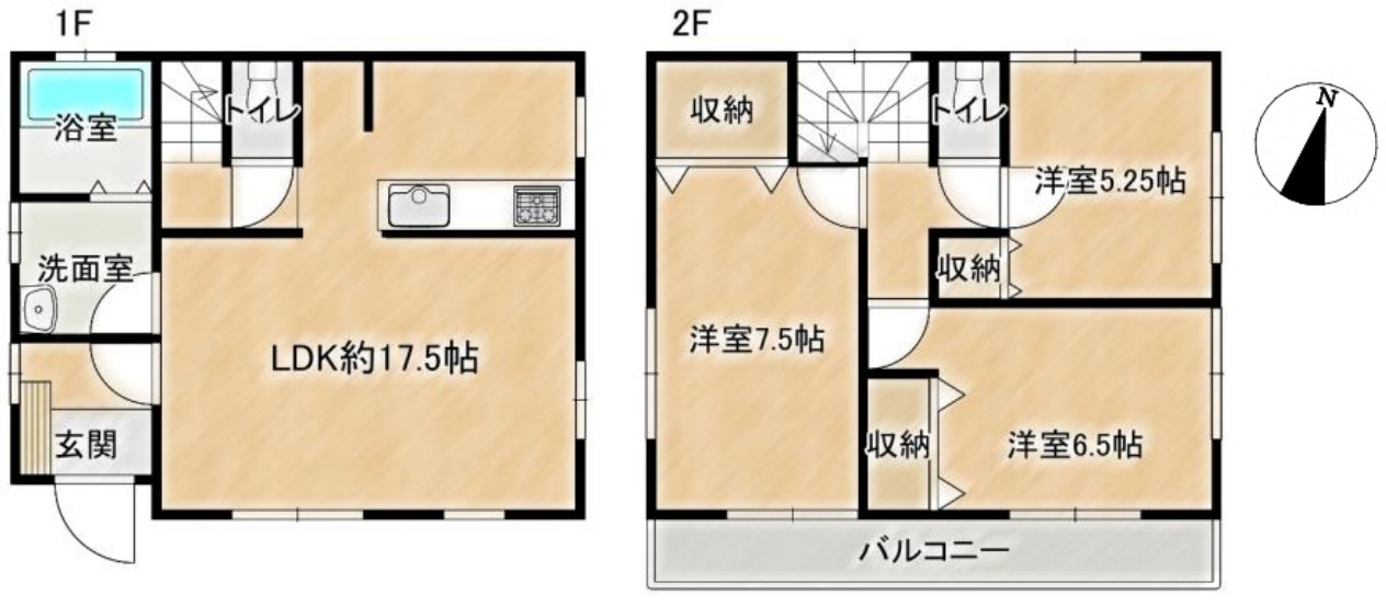 さいたま市大宮区櫛引町　中古一戸建ての間取り|【全1棟・1号棟】さいたま市大宮区櫛引町　中古一戸建て・3LDK・土地面積80.07m2・建物面積83.43m2