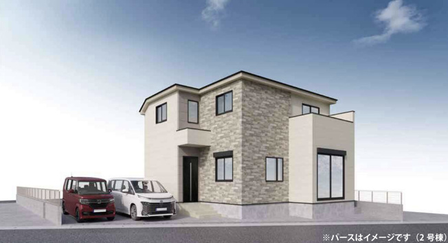 【外観パース】 | KIS川越市かすみ野7期　GRACE　新築戸建　全2棟　2号棟 | 外観パースのため、実際とは異なる場合がございます。