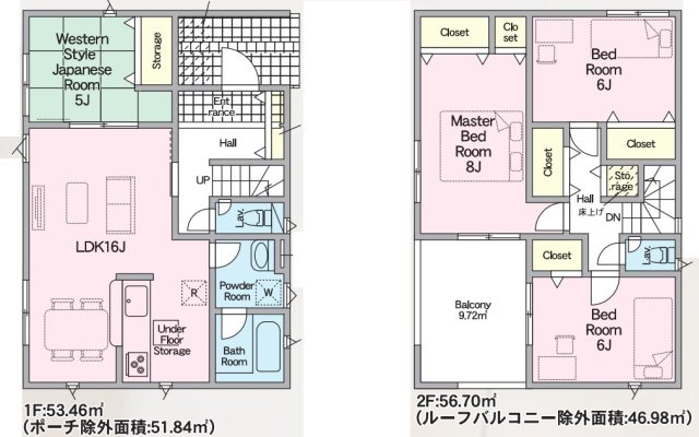 ★愛知郡愛荘町長野　第9期　新築一戸建ての間取り|２号地