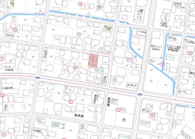 都城市下川東２丁目の売地の土地図