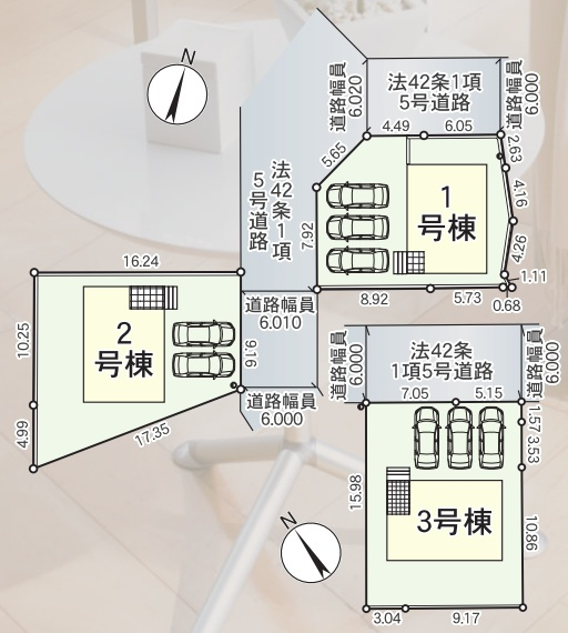 愛知郡愛荘町長野　第9期　新築一戸建ての区画図|全３区画