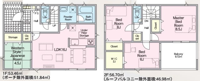 愛知郡愛荘町長野　第9期　新築一戸建ての間取り|３号地