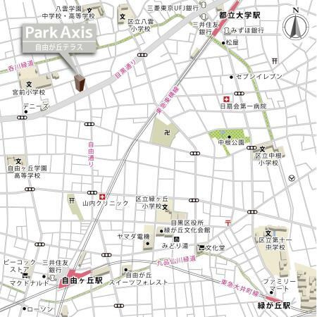 パークアクシス自由が丘テラスの地図