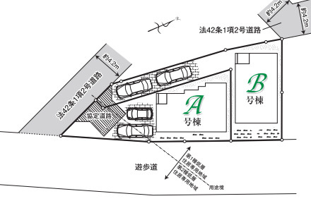 所沢市狭山ヶ丘11期全2棟　新築戸建　ハートフルタウン　の区画図