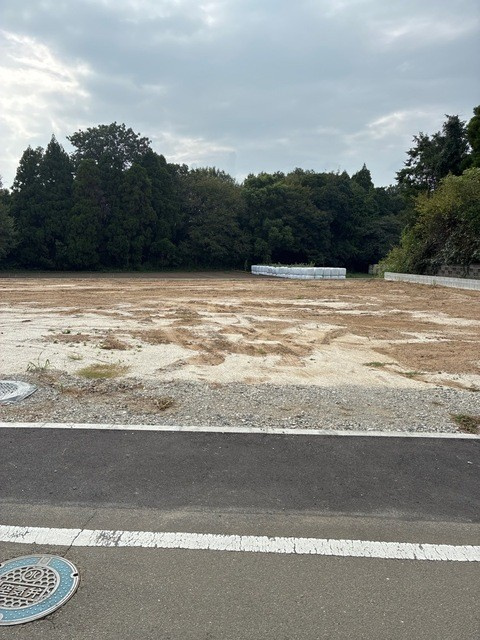 仲介手数料不要　新築 合志市合生1号棟 4LDK 土地約61坪 LDK17.5帖の前面道路含む現地写真|現地（分譲地・着工前）