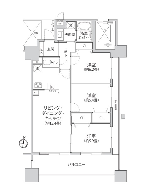 茅ヶ崎市茅ヶ崎　サーパス茅ヶ崎第2の間取り|3LDK☆