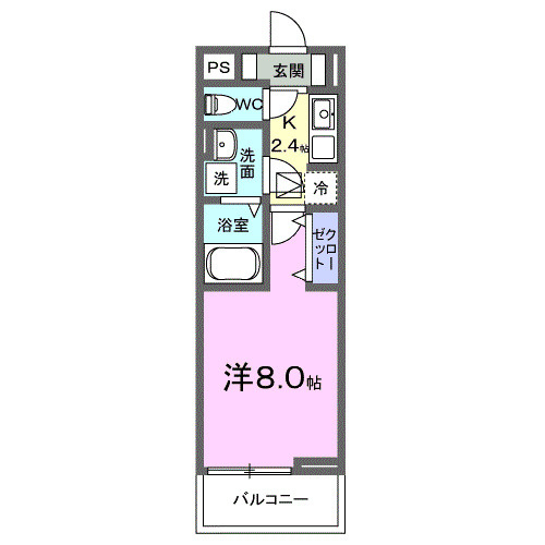稲城市東長沼のアパートの間取り