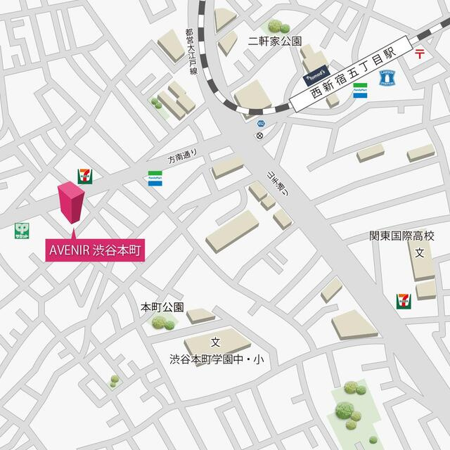 ＡＶＥＮＩＲ渋谷本町の地図