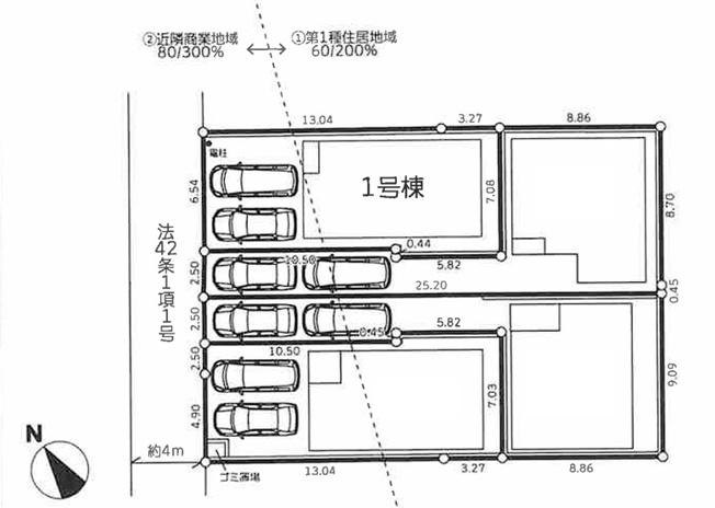 【区画図】 | 座間市相武台１丁目　新築戸建て　全４棟【仲介手数料無料】 | 【仲介手数料無料でご紹介可能です】大樹不動産