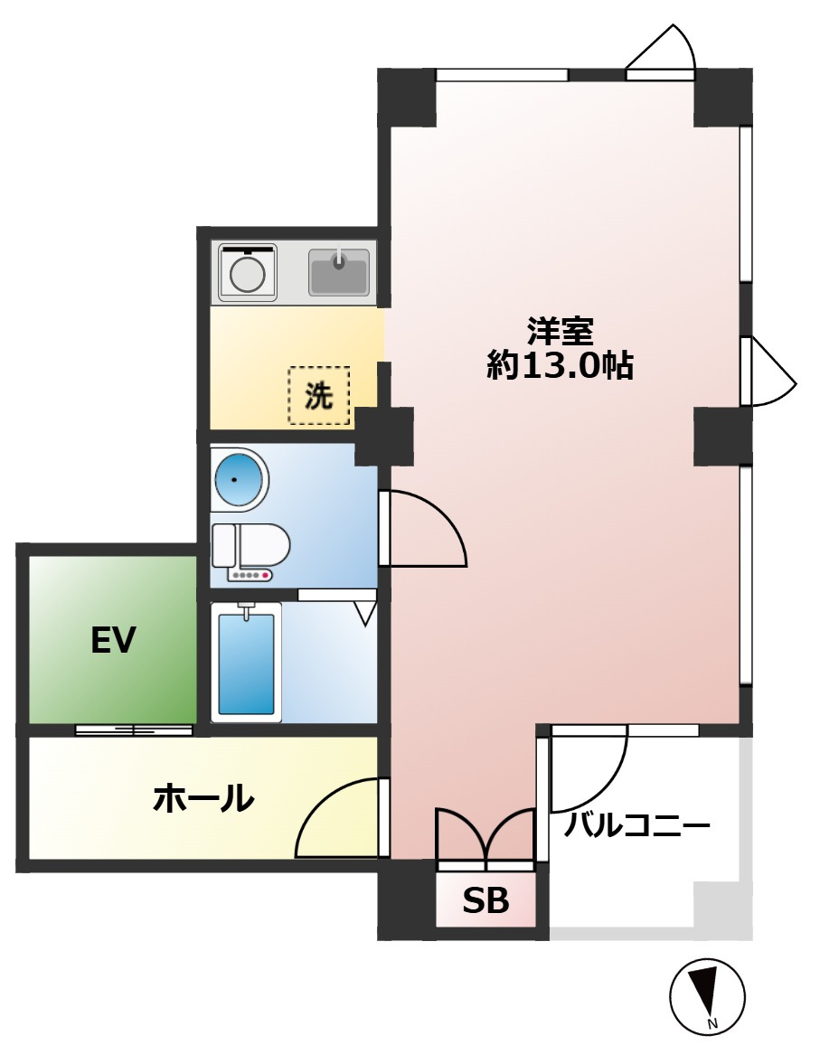 Y-5 Yamagataya BLD　小規模オフィス　高層階　の間取り