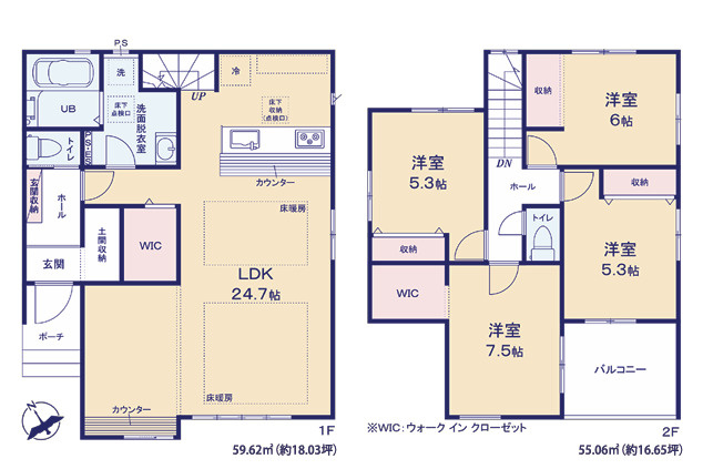 福岡市東区土井3期　4号棟の間取り